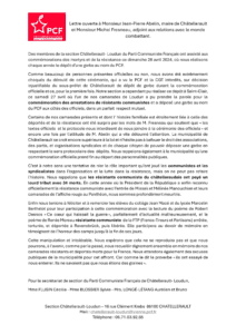 Hommages à nos camarades : décision injustifiable du sous-préfet de Châtellerault