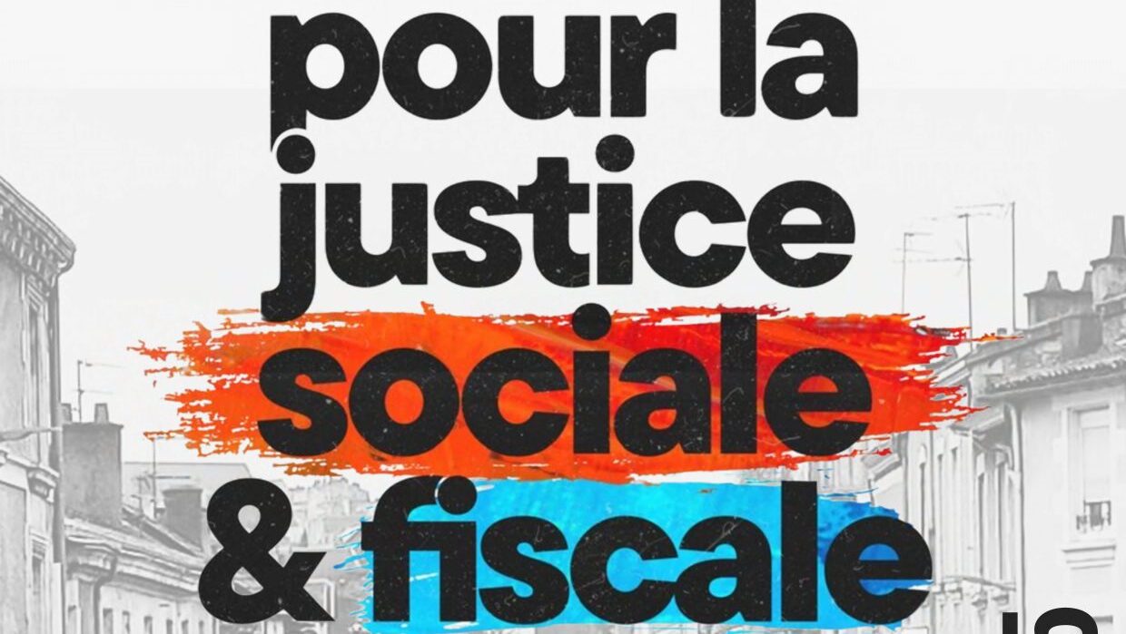 Pour la justice sociale et fiscale - visuel intersydical