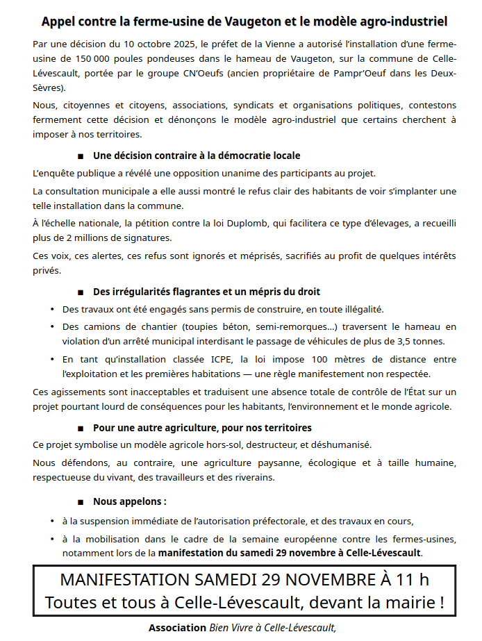 texte manif poulets 29nov2025